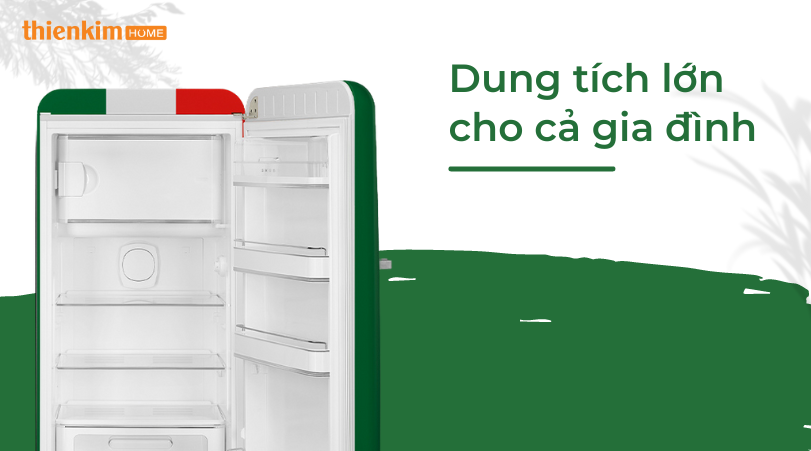 Dung tích lớn cho cả gia đình Tủ lạnh Smeg FAB28RDIT5 535.14.537